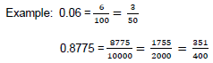 Image showing how to convert a decimal to a fraction