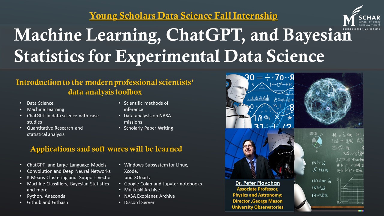 A flyer providing details on the Fall 2023 Young Scholars Data Science Internship
