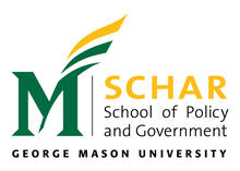 A logo with a green M on the left hand side and the text Schar School of Policy and Government on the right hand side.